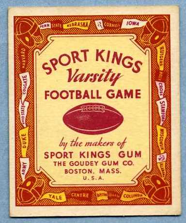 1935 Goudey Sport Kings Football Game